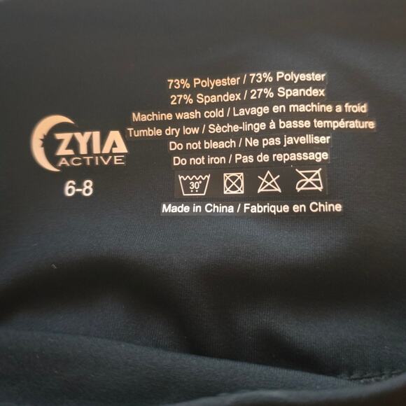 Zyia Active Black White Side Hiking Workout Walking Capri Women's Leggings 6-8 - Picture 5 of 5